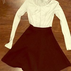 White and black formal short dress