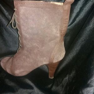 Nine West Brown Suede Lace Up Boots