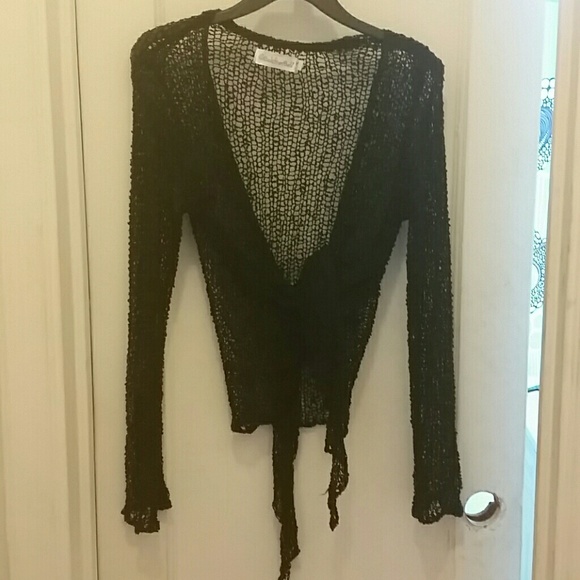 Back From Bali Cardigan Shrug with Drape Tie-Front