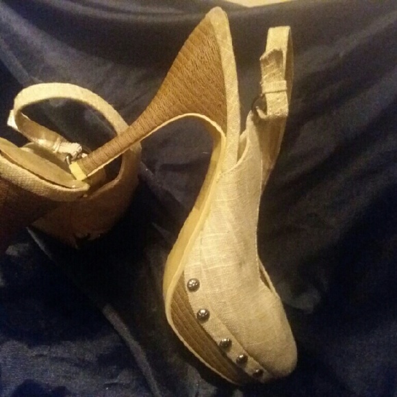Back strap studded heels