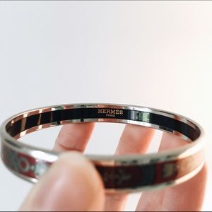 HERMES SILVER ENAMEL BRACELET