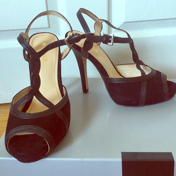 Black high heel sandals