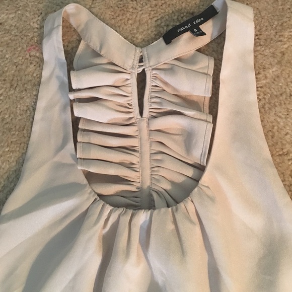 Naked Zebra Ruffle Racerback Tank Top - Picture 2 of 4