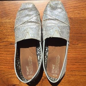 Silver Sparkly TOMS