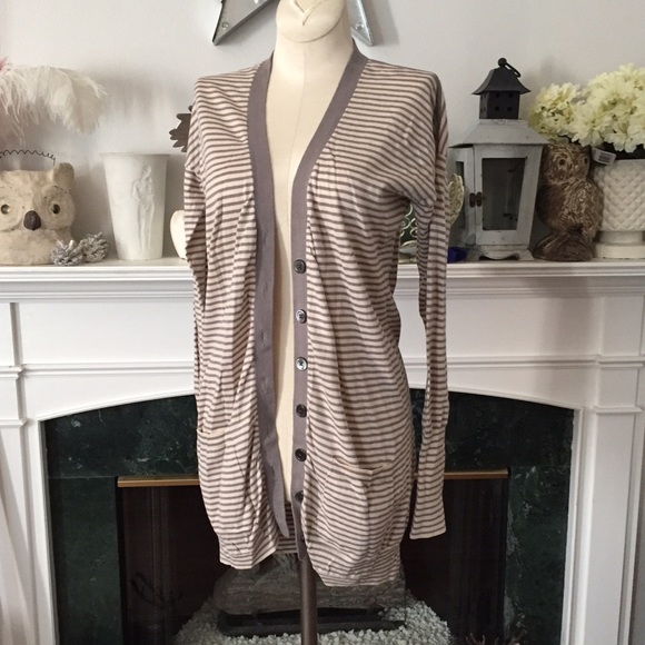 J crew stripe preppy thin cotton cardigan M
