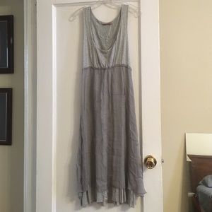 Anthropologie Beautiful Grey Jersey/Silk Dress