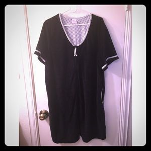 Soft Warm Velour Black Bathrobe size 2x