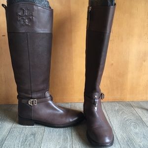 Tory Burch Simone Riding Boot Dark Brown size 7