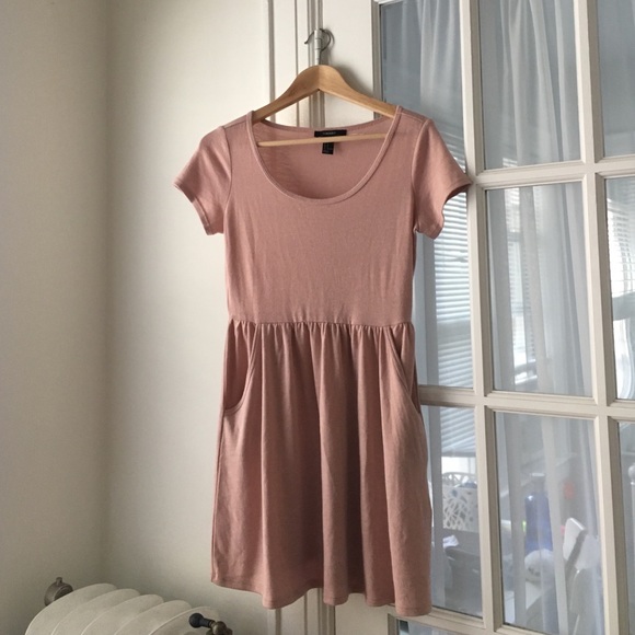 dusty rose t shirt dress