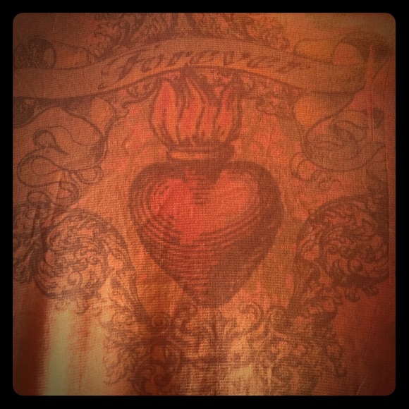 Merchant Grunge Sacred Heart Wings Mesh Shirt 90s - Picture 1 of 4