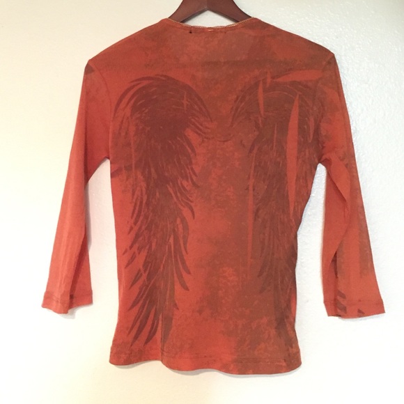 Merchant Grunge Sacred Heart Wings Mesh Shirt 90s - Picture 3 of 4