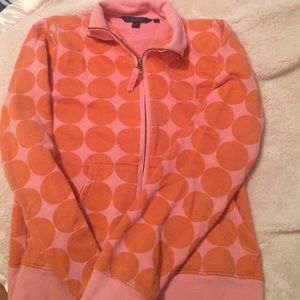 Boden Zip-Up Sweatshirt in Pink and Orange