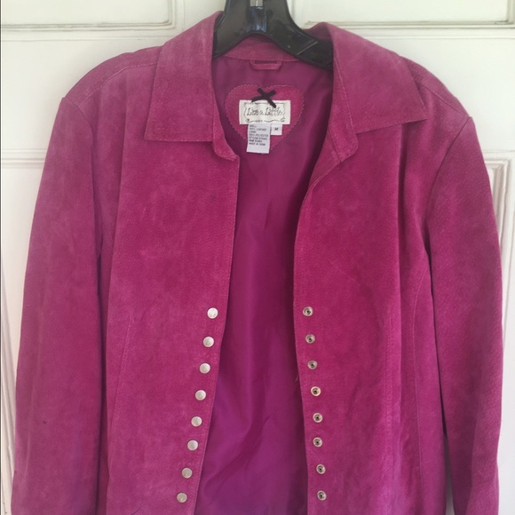 Live a Little 100% Leather Fuchsia Jacket