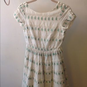 Embroidered teardrop tea dress