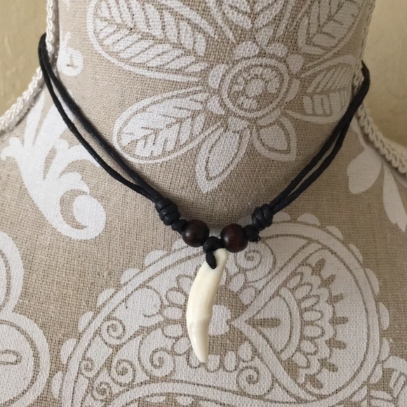 Jewelry - Leather Cording & Bone Choker Necklace