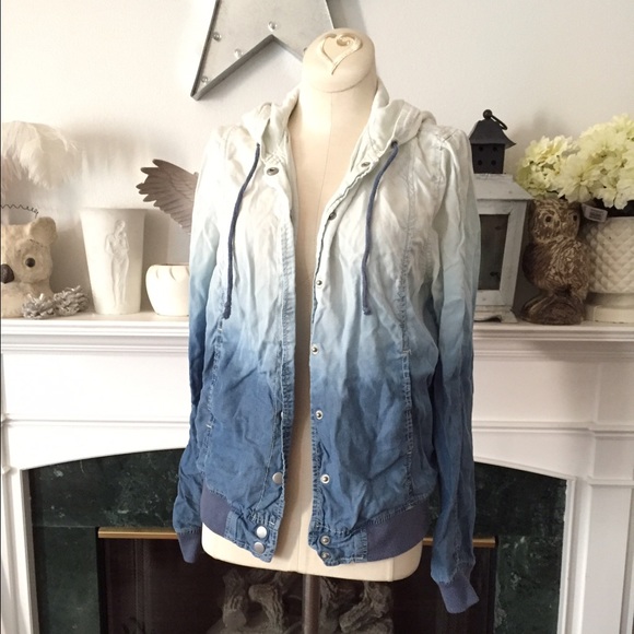 Forever 21 ombré denim look hooded jacket