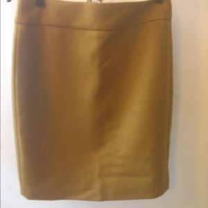 Mustard wool pencil skirt