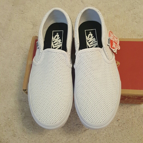 Brand New White Leather Vans