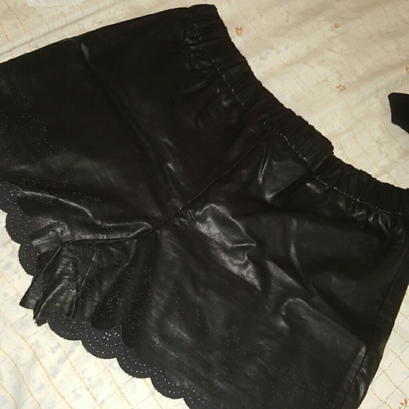 PLeather shorts