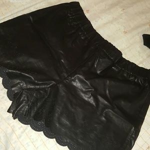 PLeather shorts
