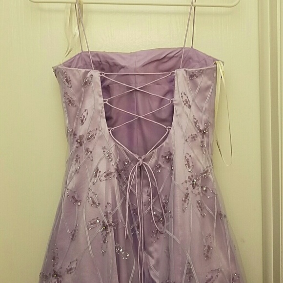 Lavender bead work prom dress - Picture 3 of 3