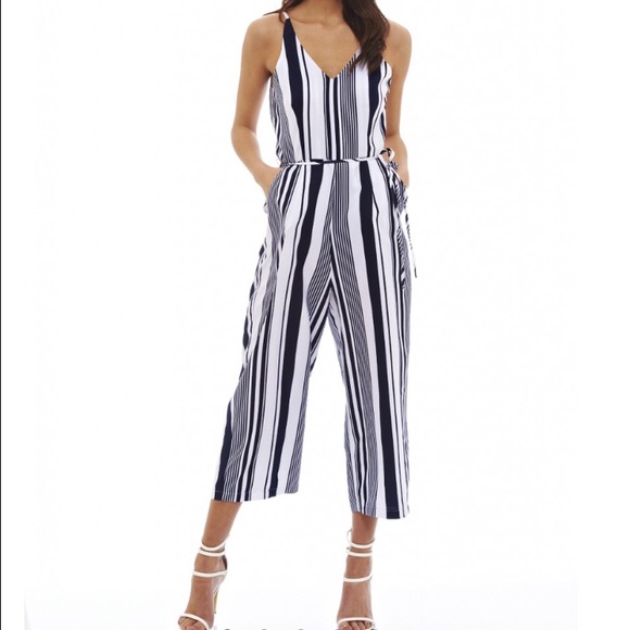 Culottes/Striped Jumpsuit -- size small