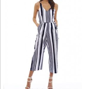 Culottes/Striped Jumpsuit -- size small