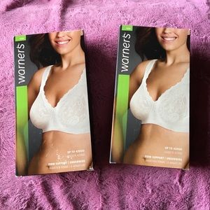 2 NIB Warners Underwire Bras in White 42DD/42DDD