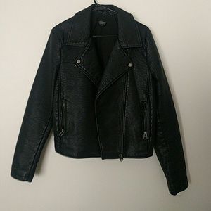 Topshop heavy duty leather jacket