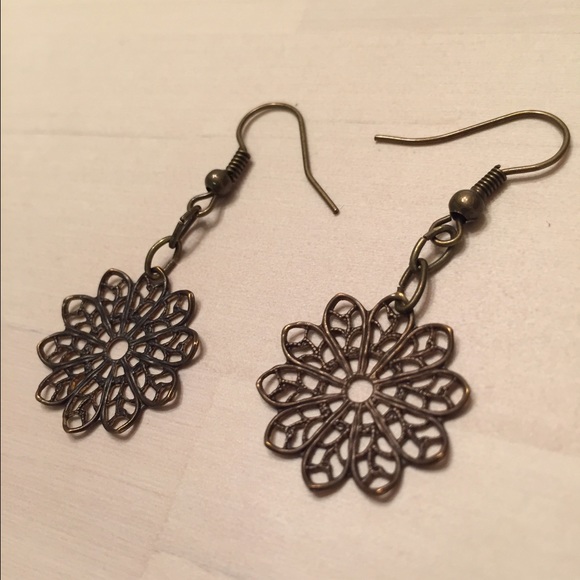 Copper brass colored earrings