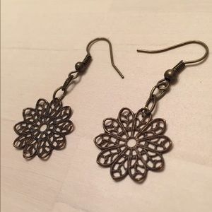 Copper brass colored earrings