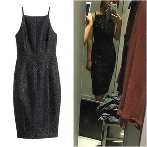 Black sleeveless bodycon midi dress