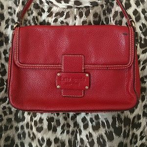Red pebbled leather Kate Spade bag