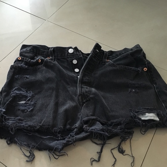 One of a kind black Levi high wasted shorts.