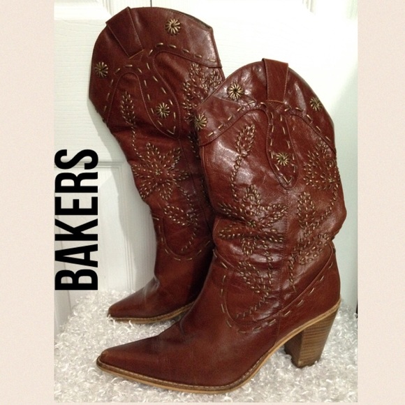 Bakers Shoes Bakers Western Heeled Boots Size 75 Poshmark