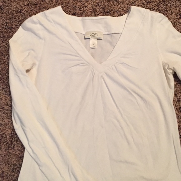 LOFT white long sleeve white top!Size Small Petite - Picture 1 of 4