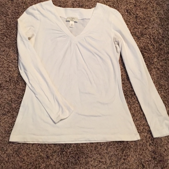 LOFT white long sleeve white top!Size Small Petite - Picture 2 of 4