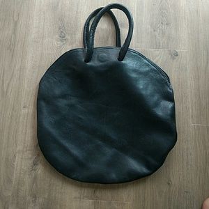 Erin Templeton black leather circle handbag