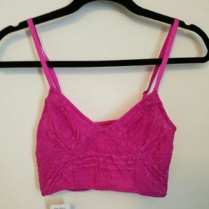 Free People Stretch Lace Bralette Fuschia