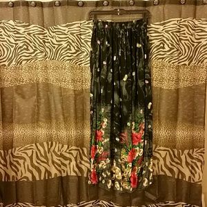*Final* Black Floral Drawstring Skirt