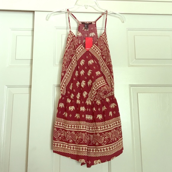 Forever21 Elephant print romper