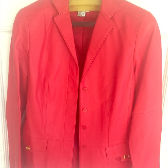 WORTH Red 100% Leather Jacket