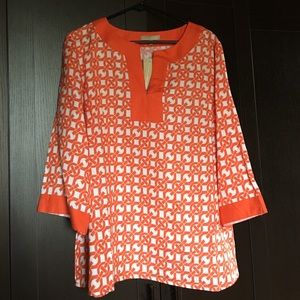Appraisal Womens 2x Orange Print Tunic NWT