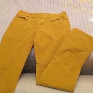 Mustard skinny corduroys