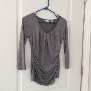 New York & Company 3/4 sleeve silver top. Size XS