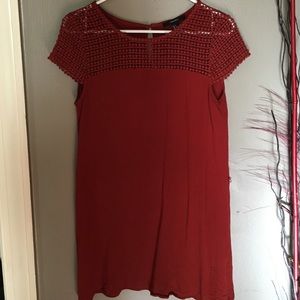 red-orange lace sundress