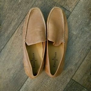Men's tan leather loafers