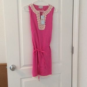Mud pie dress pink with lace size small