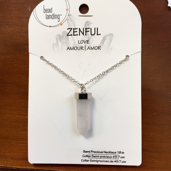 Rose Quartz crystal pendant necklace