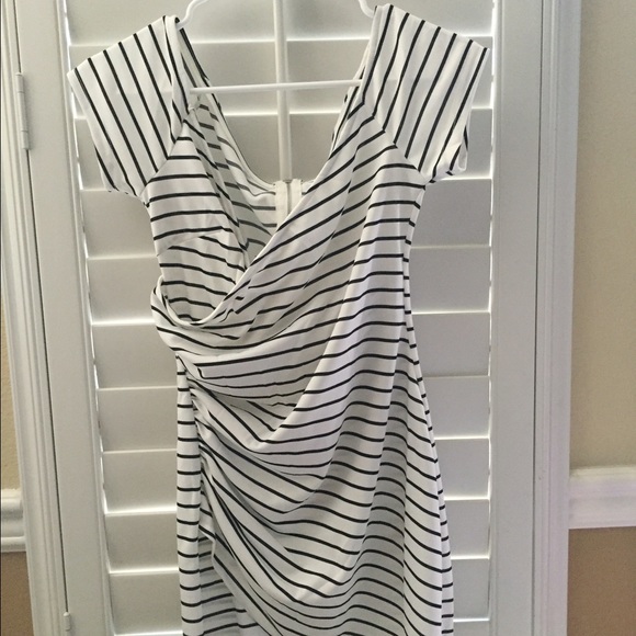 Striped body hugging mini dress